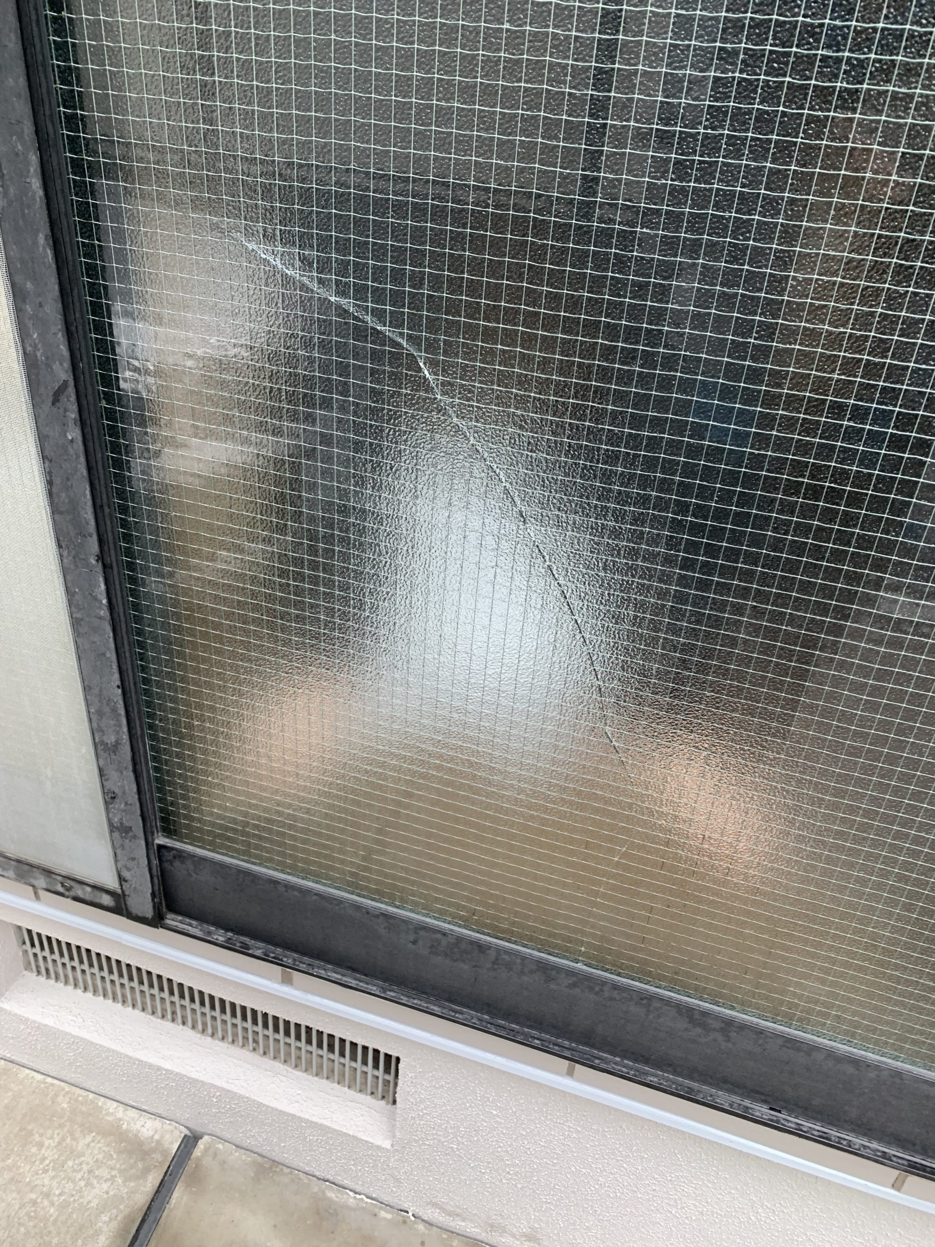 ガラス修理交換事例」江東区/870ｍｍ×2100ｍｍ/網入り型ガラスの場合 | ガラスアシスト